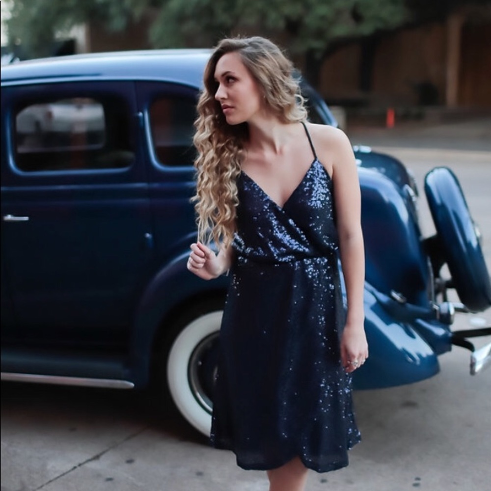 MEDIUM Navy Sequin Dress - Picture 2 of 7